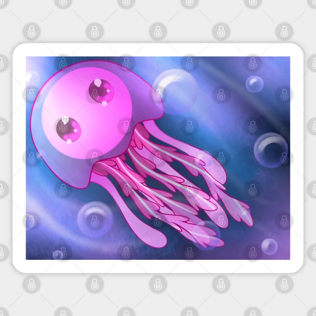 Miss Pink Jellyfish Sticker by xJakkAttack